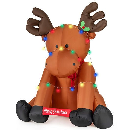 8.5 Feet Tall Christmas Inflatable Reindeer with 24 LED String Lights