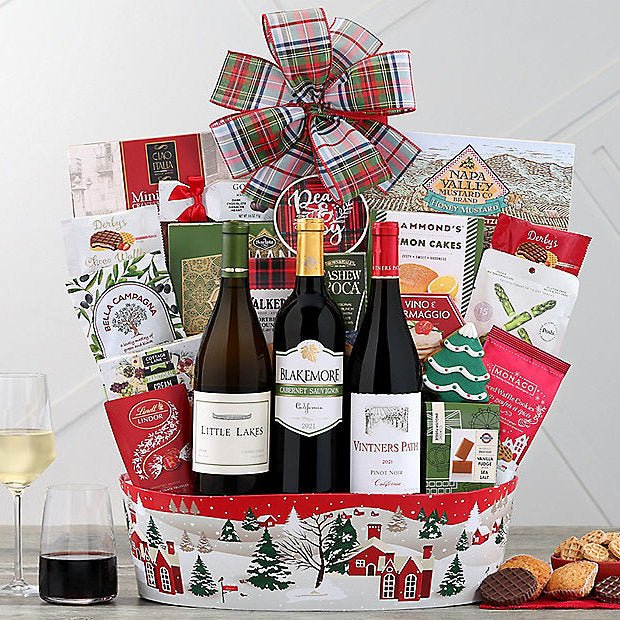 Holiday Red & White Trio: Festive Gift Basket