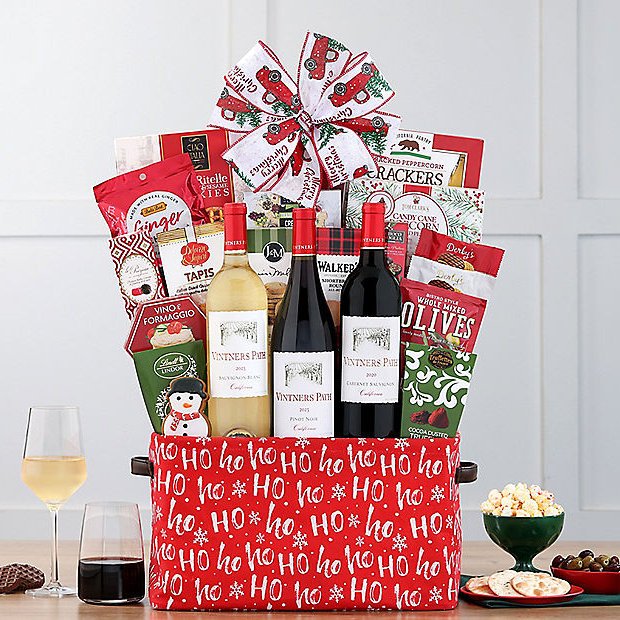 Ho Ho Ho: Vintners Path Wine Trio Gift Basket