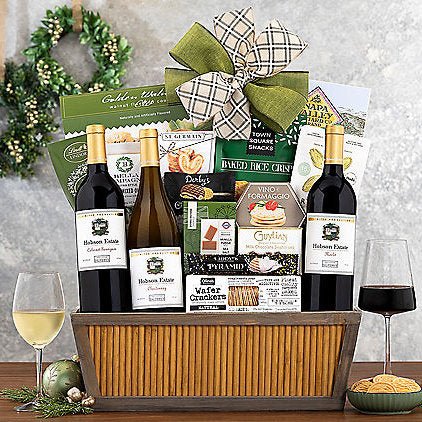 Hobson Estate Red & White Trio: Wine Gift Basket