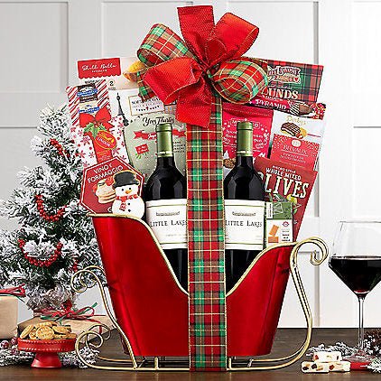 Holiday Sleigh of Cheer: Red Wine Duet Gift Basket