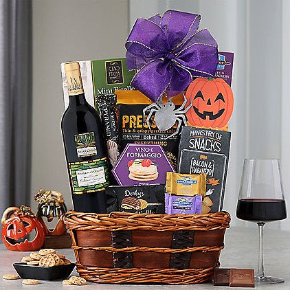 Haunted Halloween: Cabernet Wine Gift Basket for Spooky Sipping