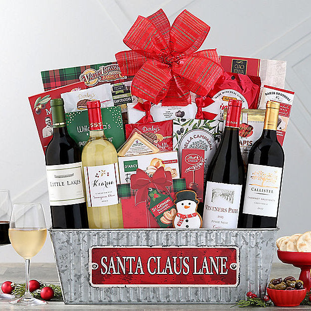 Santa Claus Lane Wine Collection: Holiday Gift Basket