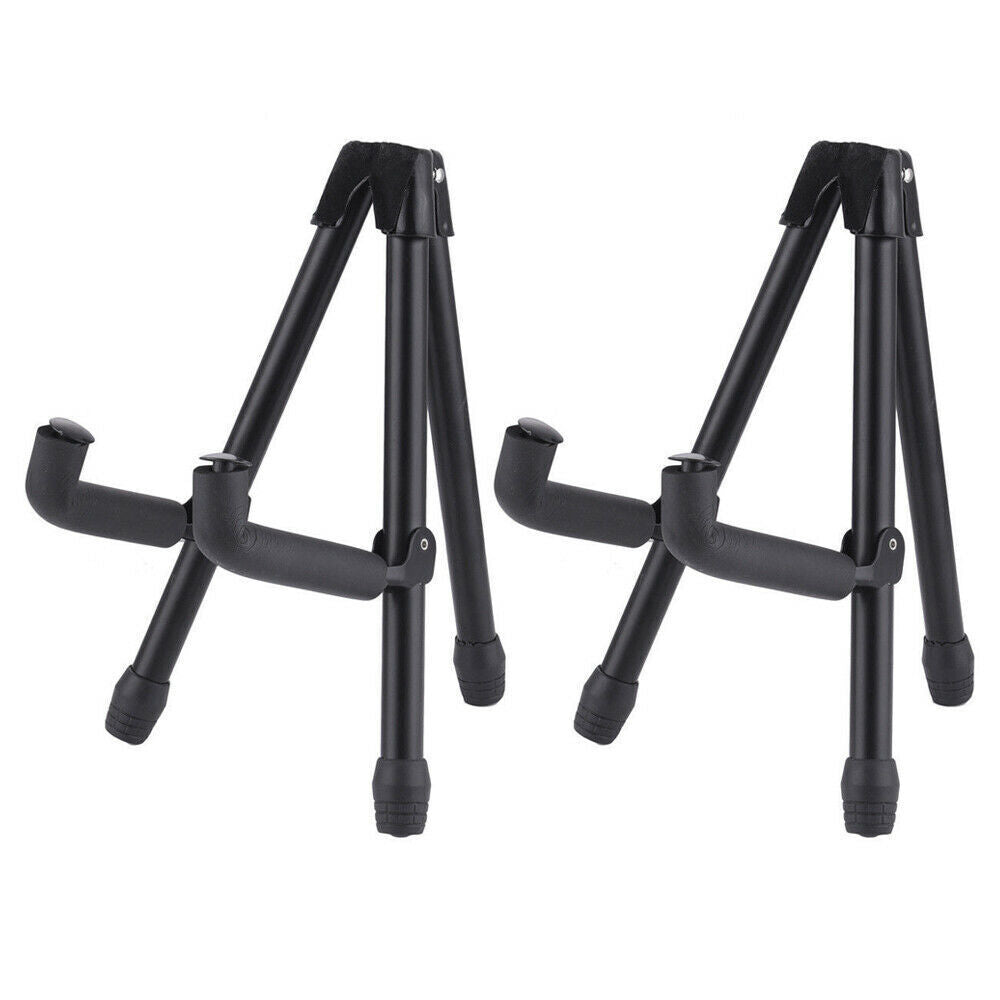 Acoustic Electric Guitar Stand - Folding A-Frame Bass Holder with Padded Arms & Non-Slip Feet