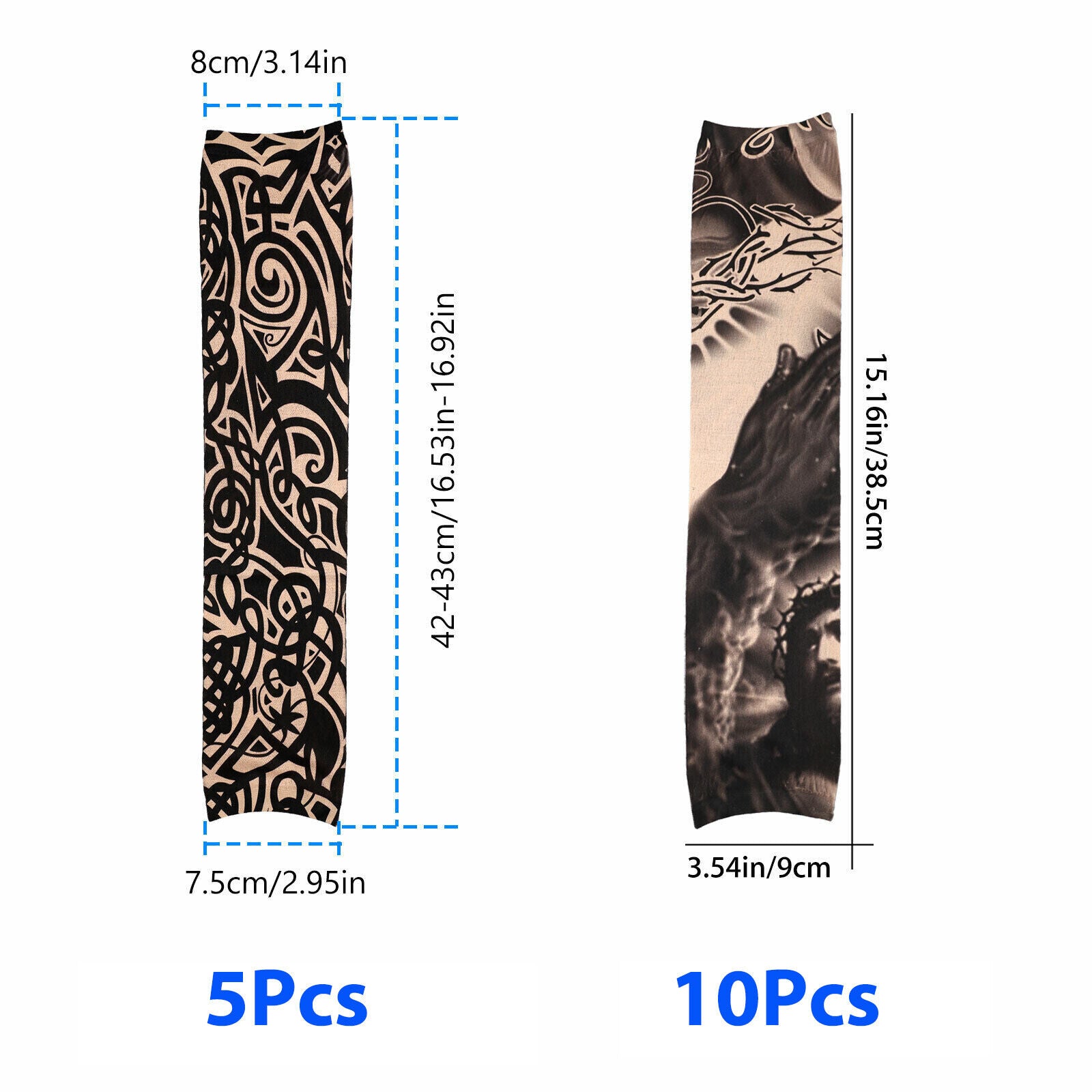 5/10PCS Tattoo Cooling Arm Sleeves – UV Sun Protection for Sports, Fashion & Outdoor Fun