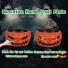 Halloween Motion-Activated Pumpkin Candy Bowl with Hand - Battery Operated Trick-or-Treat Serving Dish