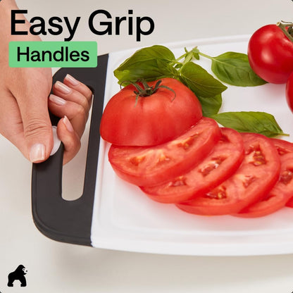 BPA Free Cutting Board Set of 3 – Non Slip Plastic Kitchen Boards with Juice Grooves