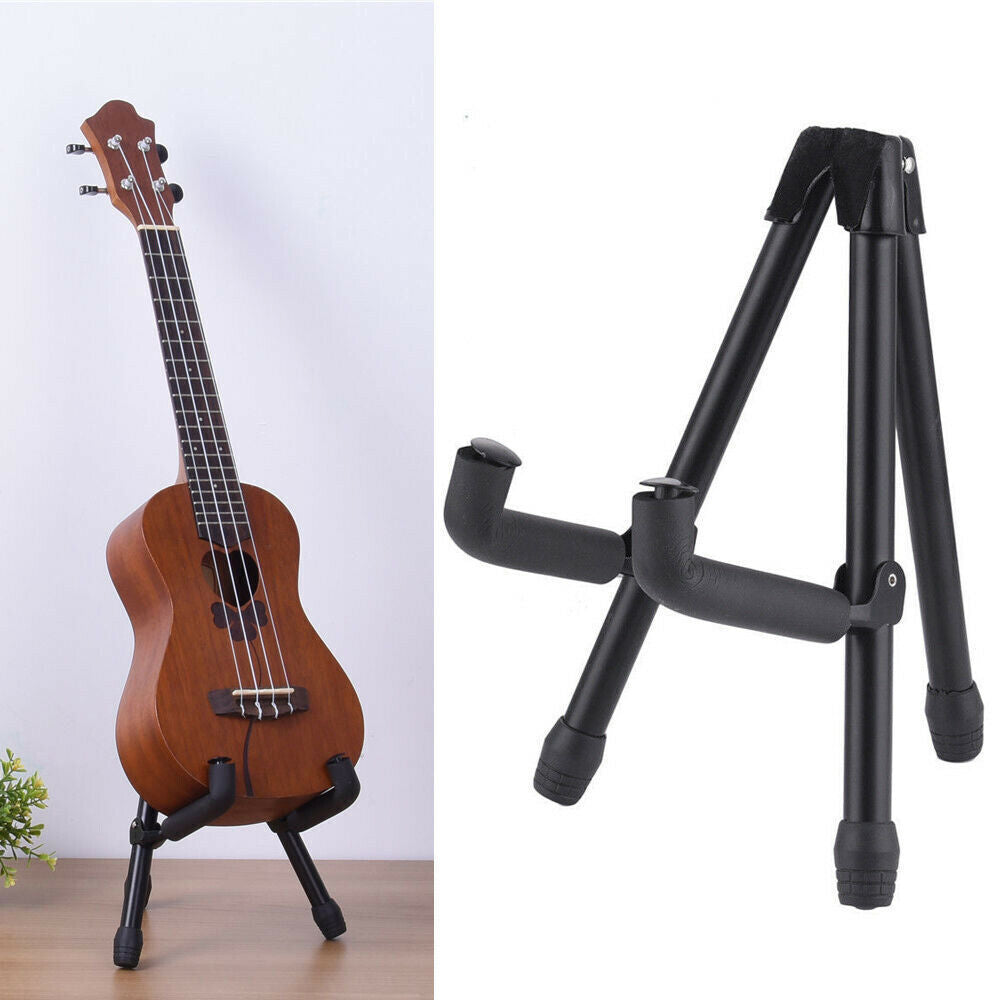 Acoustic Electric Guitar Stand - Folding A-Frame Bass Holder with Padded Arms & Non-Slip Feet