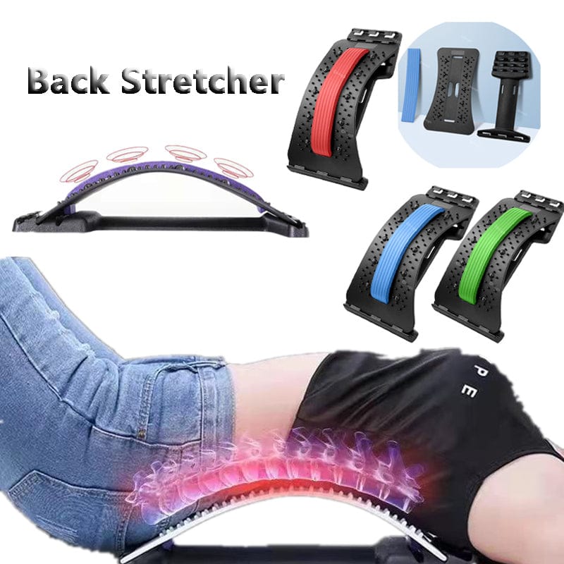 Adjustable Back Stretcher and Massager for Neck, Waist, Lumbar, and Cervical Spine Support and Pain Relief1