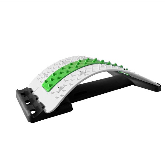 Green white / Acupuncture Adjustable Back Stretcher and Massager for Neck, Waist, Lumbar, and Cervical Spine Support and