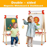 Adjustable Magnetic Double-Sided Drawing Board with Paper Roll