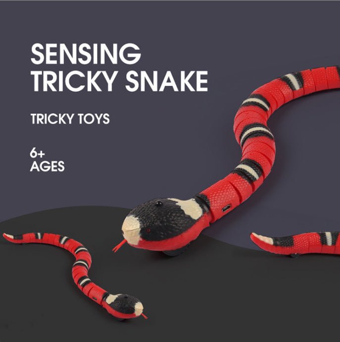 Smart Sensing Snake Cat Toy - USB Charging Interactive Pet Toy for Cats & Dogs