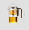 One-Click Magnetic Glass Teapot - Tea Filtration with Wooden Handle and Inner Container