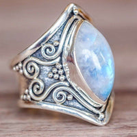Antique silver vintage moonstone ring bracelet