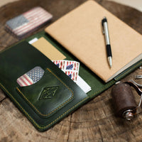 Artisanal Compass Leather Journal - Handcrafted, Custom Fire-Branded, and Refillable Leather Journal, Made in the USA