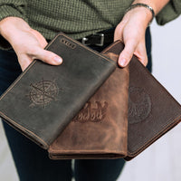Artisanal Compass Leather Journal - Handcrafted, Custom Fire-Branded, and Refillable Leather Journal, Made in the USA