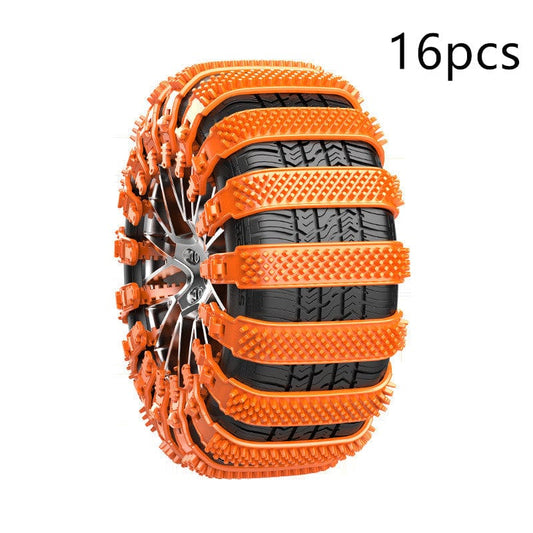 Yellow 16 Pack Automobile Emergency General-purpose Snow Cleat Tire Chain