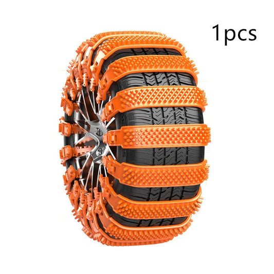 Yellow 1PCs Automobile Emergency General-purpose Snow Cleat Tire Chain