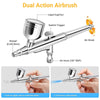 Dual Action Gravity Feed Airbrush Kit Spray Gun Compress Paint Art Set 0.2/0.5mm