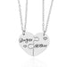 2PCS Mother Daughter Puzzle Heart Necklace – Silver Stainless Steel Matching Jewelry Set