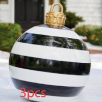 60CM Inflatable Christmas Ornament Ball - Giant Outdoor PVC Decoration for Festive Xmas Trees