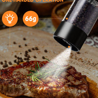 Battery Powered Electric Salt and Pepper Grinders with Adjustable Coarseness