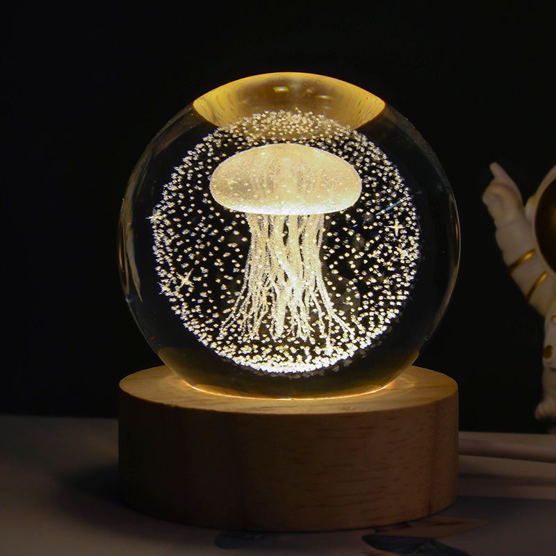 Luminous Starry Sky Crystal Ball Night Lamp - Moon & Planet Projection Ambience Light Gift