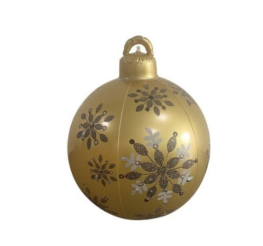 60CM Inflatable Christmas Ornament Ball - Giant Outdoor PVC Decoration for Festive Xmas Trees