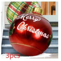 60CM Inflatable Christmas Ornament Ball - Giant Outdoor PVC Decoration for Festive Xmas Trees