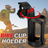 Black Bike Cup Holder - Water Bottle Cage Mount for Bicycle Handlebar Cycling Beverage Drink