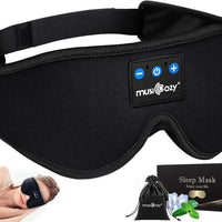 Black Bluetooth 5.2 Headband Sleeping Headphones, Wireless Music Earbuds