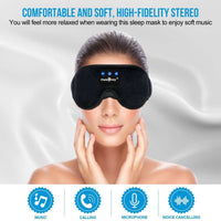 Black Bluetooth 5.2 Headband Sleeping Headphones, Wireless Music Earbuds