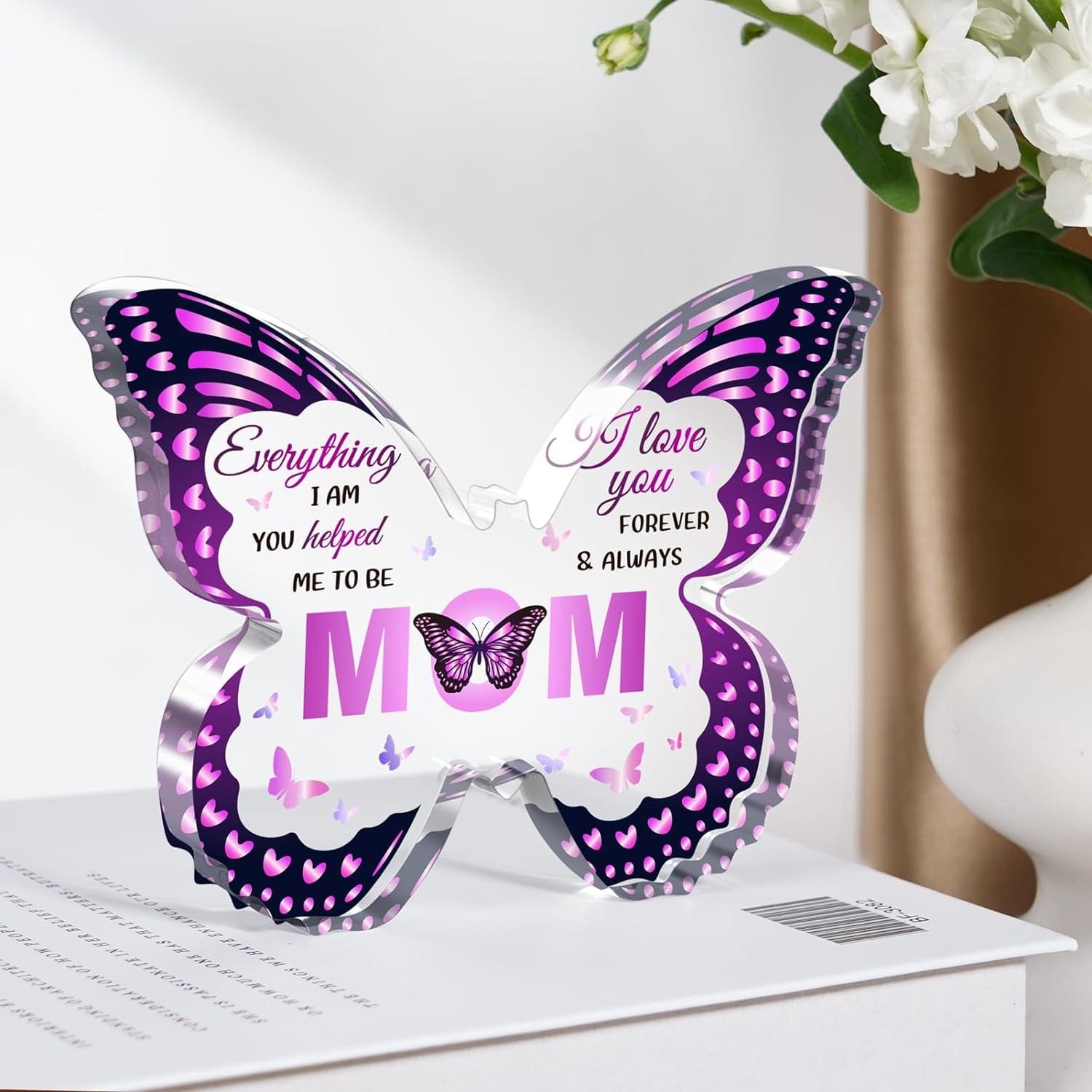 To Mom Butterfly-Shaped Acrylic Keepsake - Unique 5X3.8 inch Treasure for Mother's Day