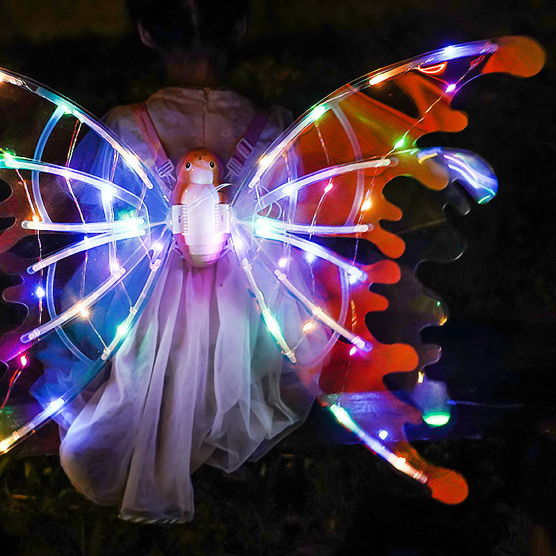 Girls Glowing Butterfly Wings with Lights - Moving Fairy Wings for Birthday, Wedding, Christmas, & Halloween