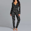 Casual Halloween Pajamas: Long Sleeve Printed Jumpsuit