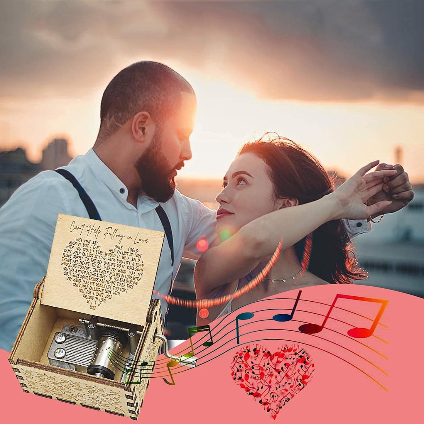 "Can'T Help Falling in Love" Wooden Music Box - Valentine's Gift  Amz   
