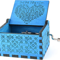 "Can'T Help Falling in Love" Wooden Music Box - Valentine's Gift  Amz Blue  