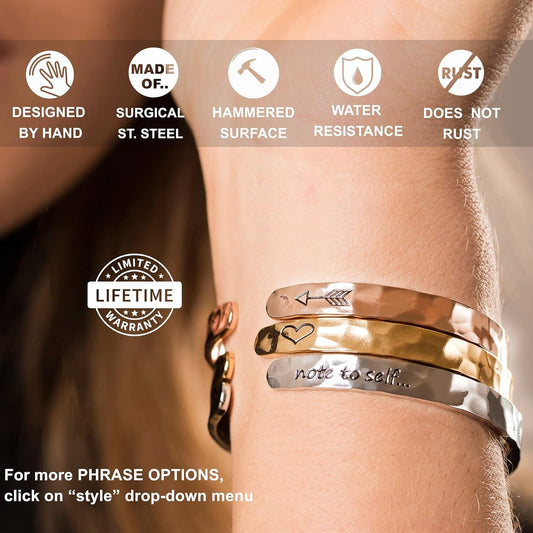 Mom'S Gift - Everything I Am You Helped Me To Be Carviell Hammered Cuff Bracelets for Mother's Day