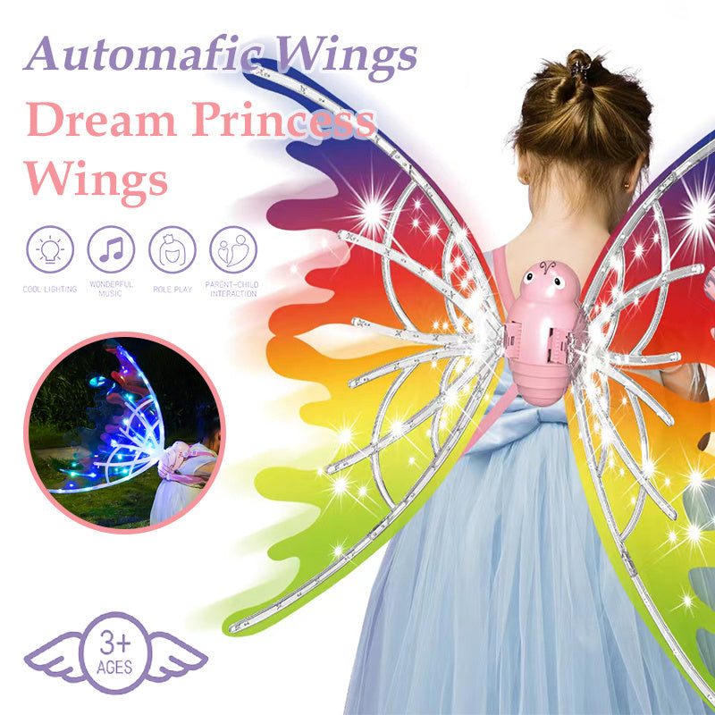 Girls Glowing Butterfly Wings with Lights - Moving Fairy Wings for Birthday, Wedding, Christmas, & Halloween