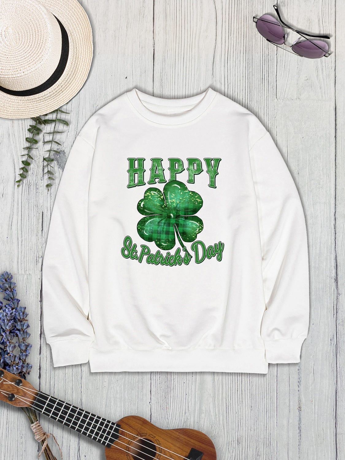 Cheerful HAPPY ST. PATRICK'S DAY Dropped Shoulder Sweatshirt