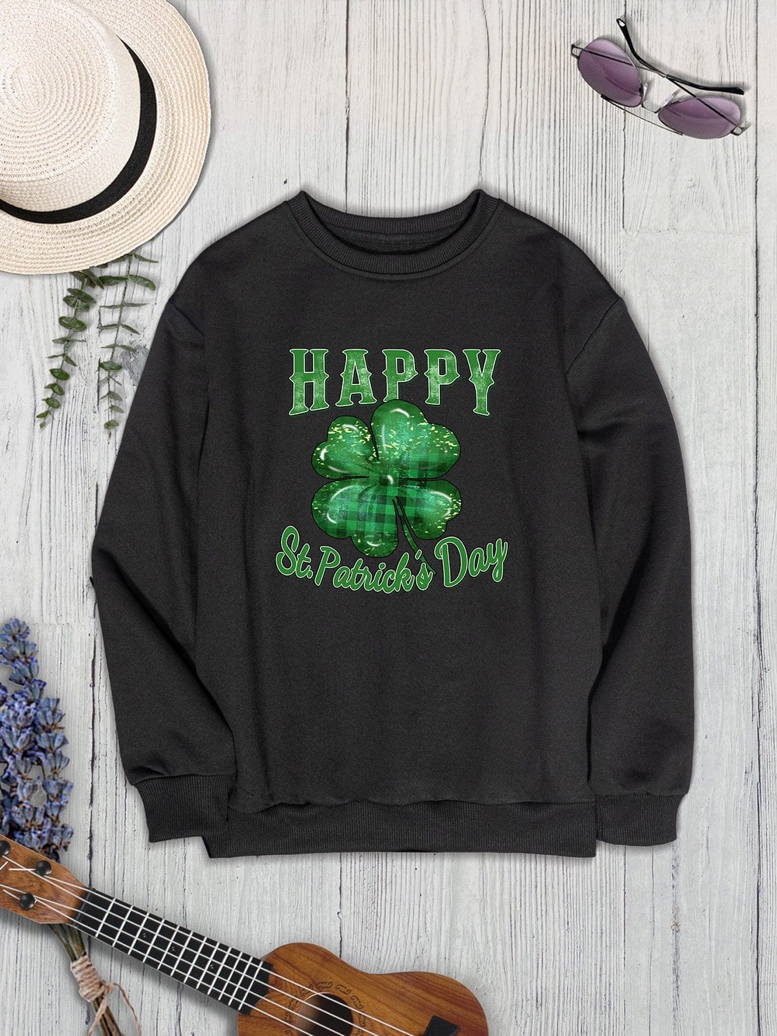 Cheerful HAPPY ST. PATRICK'S DAY Dropped Shoulder Sweatshirt