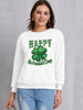 White / S Cheerful HAPPY ST. PATRICK'S DAY Dropped Shoulder Sweatshirt