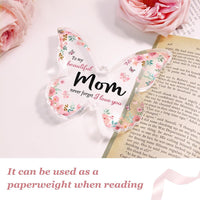 Mom Cherish Mom with a Unique Butterfly-Shaped Acrylic Plaque Keepsake - Thoughtful Mother's Day Gift