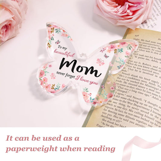 Mom Cherish Mom with a Unique Butterfly-Shaped Acrylic Plaque Keepsake - Thoughtful Mother's Day Gift