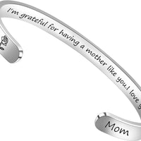 1- Mom Gifts-I'M Grateful For Having A Mother Like You.I Love You. Cherish Your Mom with a Heartfelt Bracelet on Mother's Day
