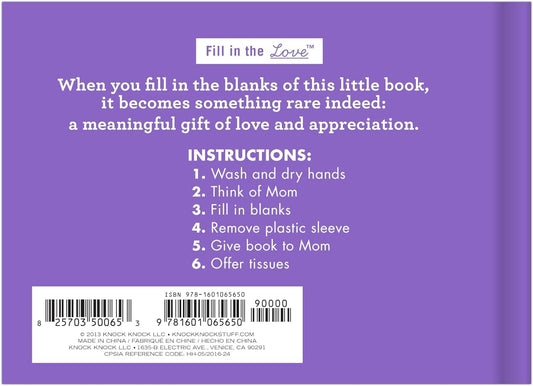 Cherished Moments with Mom: A Personalized Fill-In-The-Blank Love Journal, Perfect Gift Size 4.5 X 3.25 Inches