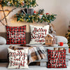 18X18 Christmas Decorations Christmas Pillow Covers 18X18 Inches Set of 4 Farmhouse Buffalo Plaid Black and Red Throw Pillow Case