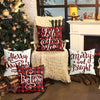 Christmas Decorations Christmas Pillow Covers 18X18 Inches Set of 4 Farmhouse Buffalo Plaid Black and Red Throw Pillow Case  ebasketonline   