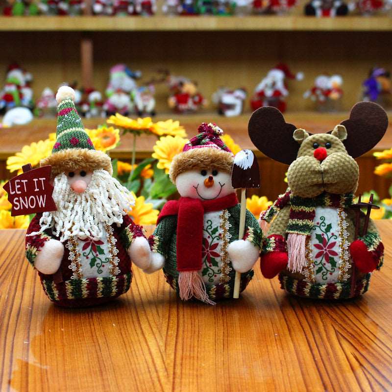 3 PCS Christmas Elk Santa Claus Snowman Christmas Decorations