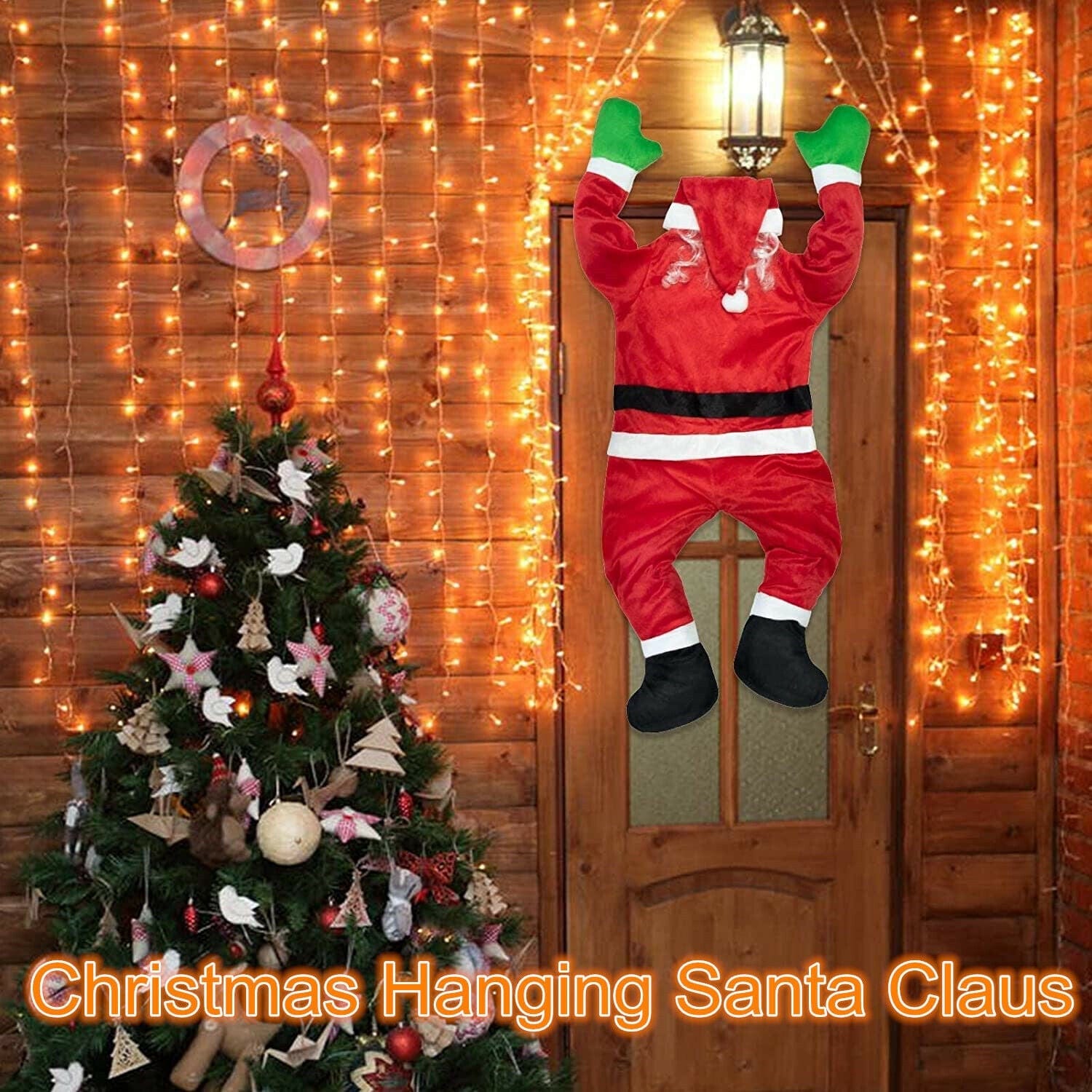 Christmas Hanging Santa Claus Decoration Yard Climbing Xmas Party Indoor Outdoor